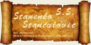Stamenko Stančulović vizit kartica